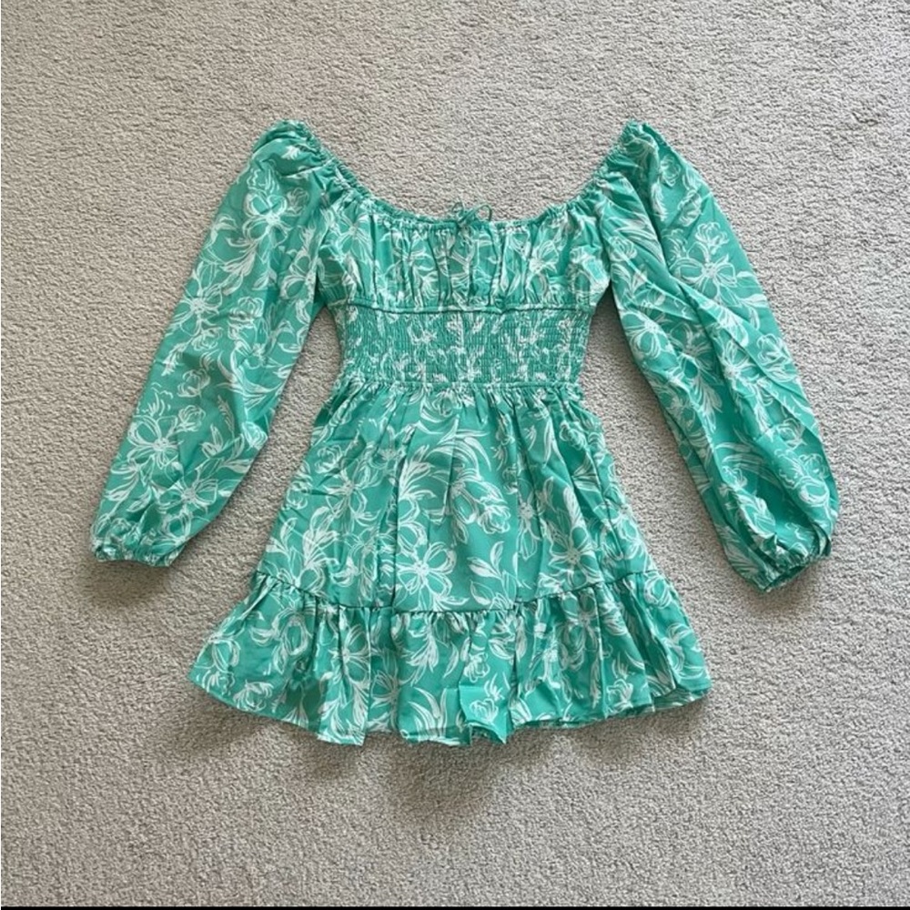 Mint Green long sleeve dress